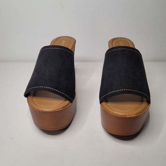 Bamboo black platform sandal - Picture 6 of 9